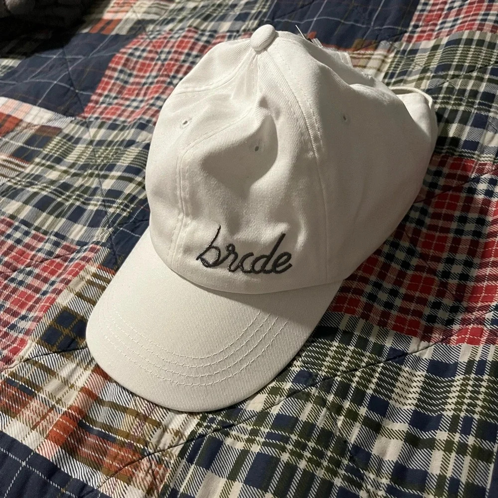 Francesca's Collections White "Bride" Embroidered Baseball Cap